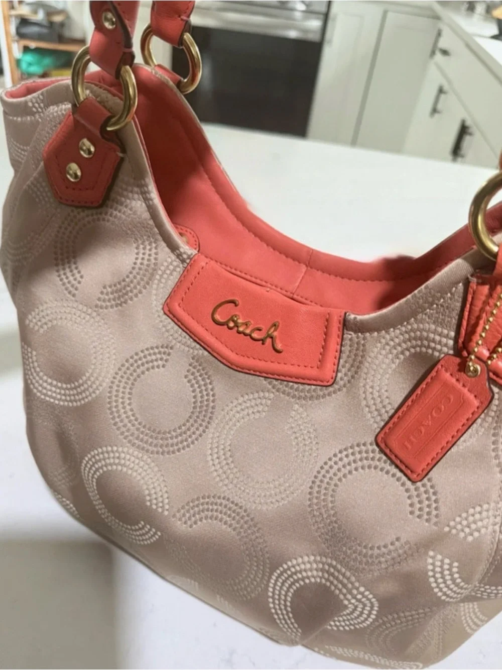 Vintage - Coach Ashley Dotted Op Art Shoulder Bag